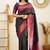 traditional black jacquard art silk all seasons saree with unstitched blouse