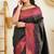 traditional black jacquard art silk all seasons saree with unstitched blouse