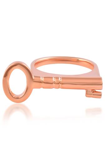 Pure copper key shaped finger ring