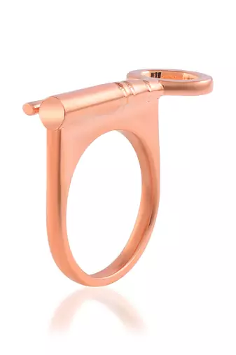 Pure copper key shaped finger ring