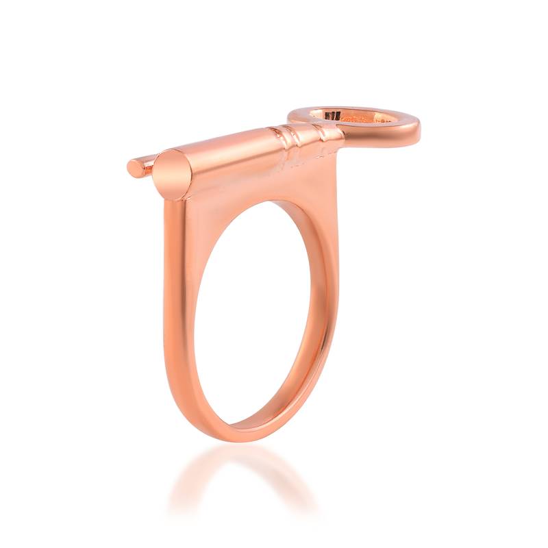 Pure copper key shaped finger ring