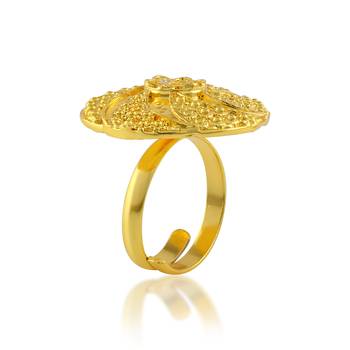 Brass micron gold plated women finger ring 2