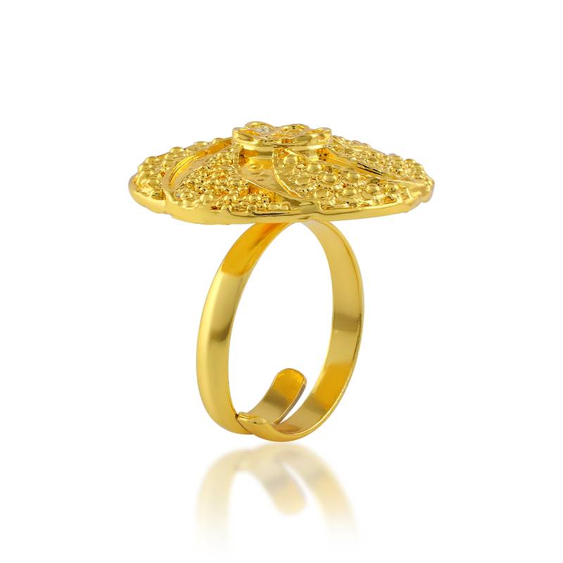 Brass micron gold plated women finger ring