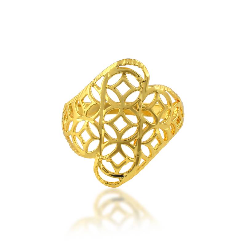 Brass micron gold handmade finger ring for women