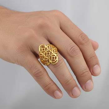 Brass micron gold handmade finger ring for women 3