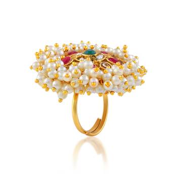 Pearl finger ring for women 2