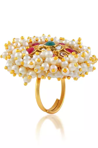 Pearl finger ring for women