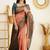 new collection peach  self design pure art silk gift saree with unstitched blouse