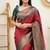 traditional jacquard red self design art silk fancy saree with unstitched blouse