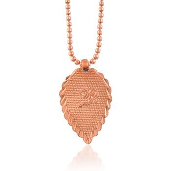 Pure copper light weight leaf design om pendant for men women 1