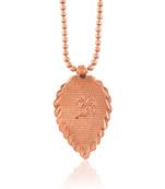 Pure copper light weight leaf design om pendant for men women
