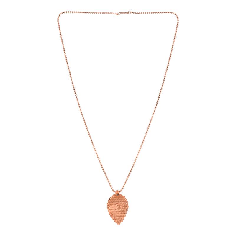 Pure copper light weight leaf design om pendant for men women