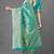 latest sea green  self design pure art silk blend multicolor saree with unstitched blouse
