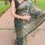 floral green woven silk cotton bollywood saree with unstitched blouse