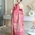 embellished hot pink jacquard south silk fancy saree with unstitched blouse