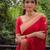 celebrity inspired red banarasi south silk fancy saree with unstitched blouse