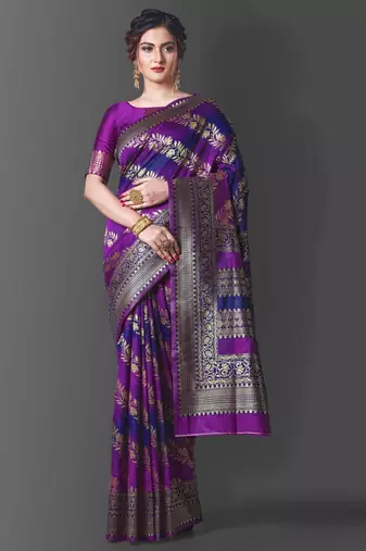 pure wine jacquard art silk blend light weight saree with unstitched blouse