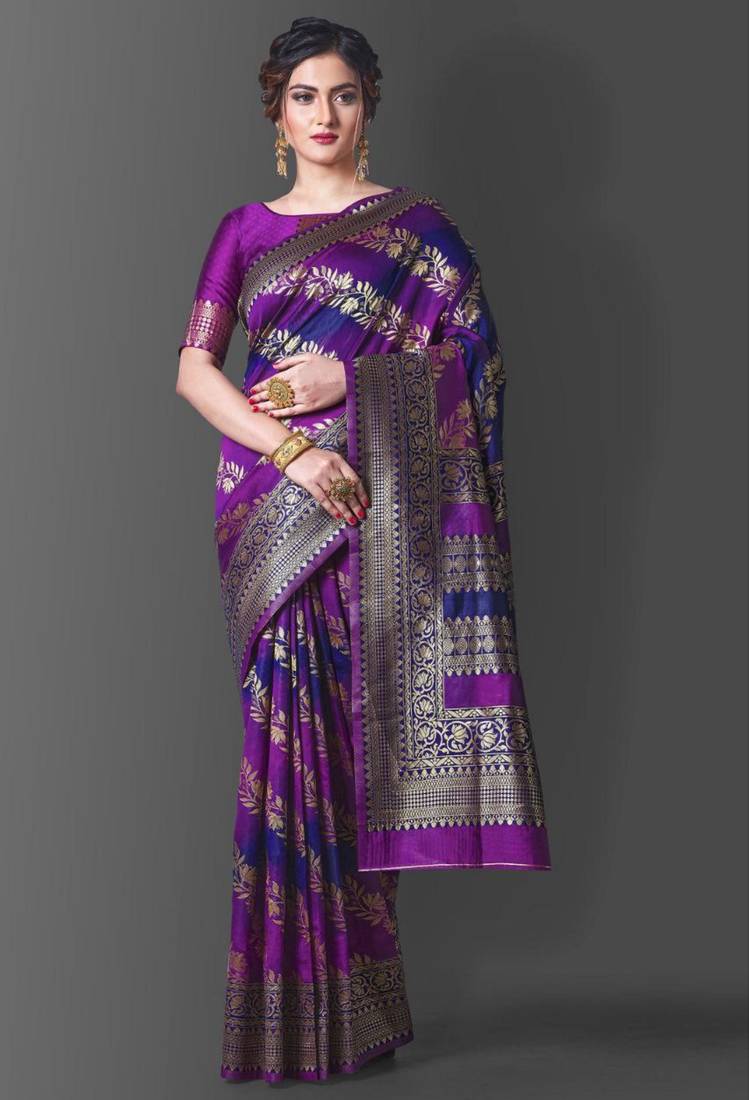 pure wine jacquard art silk blend light weight saree with unstitched blouse