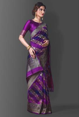 pure wine jacquard art silk blend light weight saree with unstitched blouse 3