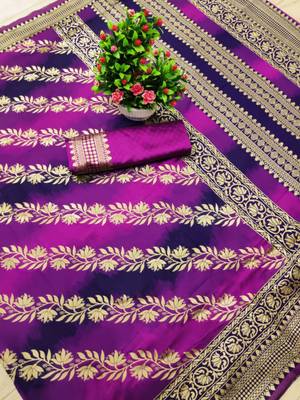 pure wine jacquard art silk blend light weight saree with unstitched blouse 4