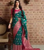soft cream woven pure art silk gift saree with unstitched blouse