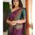 trendy purple woven silk cotton bollywood saree with unstitched blouse