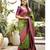 traditional mehendi jacquard south silk fancy saree with unstitched blouse