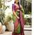 traditional mehendi jacquard south silk fancy saree with unstitched blouse
