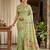 Light green elegant linen cotton saree – lightweight & comfortable ethnic wear
