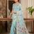 Sky blue elegant linen cotton saree – lightweight & comfortable ethnic wear