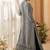 Black chinon silk  gown with jacket semi stitched up to 42" size