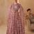 Dusty pink chinon silk sequins cape style gown semi stitched up to 42" size
