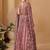 Dusty pink chinon silk sequins cape style gown semi stitched up to 42" size