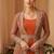 Orange chinon silk anarkali gown with jacket semi stitched up to 42" size