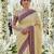 fancy art silk party wear saree in cream with embroidery work & crystal stone work