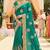 georgette wedding wear saree in green with embroidery & crystals stone work