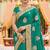 georgette wedding wear saree in green with embroidery & crystals stone work