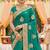 georgette wedding wear saree in green with embroidery & crystals stone work