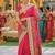 silk wedding wear saree in pink with embroidery work & crystal stone work