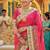 silk wedding wear saree in pink with embroidery work & crystal stone work