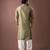 Olive green color smart embroidered kurta for men's ceremonial looks
