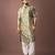 Olive green color smart embroidered kurta for men's ceremonial looks
