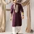 Wine color smart embroidered kurta for rich classy men's looks