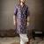 Purple color smart embroidered kurta for men's ceremonial looks