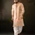 Peach color smart embroidered kurta for rich classy men's looks