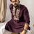 Wine color smart embroidered kurta for rich classy men's looks