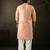 Peach color smart embroidered kurta for rich classy men's looks