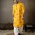 Mustard color linen fabric designer embroidered festive special kurta for men
