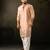 Peach color smart embroidered kurta for rich classy men's looks