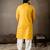 Mustard color linen fabric designer embroidered festive special kurta for men